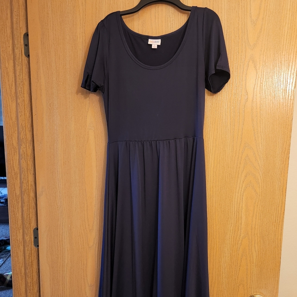 Lularoe navy blue Riley dress size small